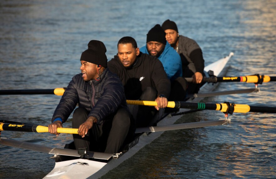 Manley team rowing in Oakland