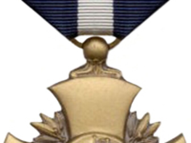 U.S. Navy file photo of the Navy Cross Medal.