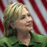 NEW YORK, NY - AUGUST 18: Democratic presidential candidate Hillary Clinton delivers opening remarks during a meeting with law enforcement officials at the John Jay College of Criminal Justice, August 18, 2016 in New York City. The meeting included police chiefs from several metropolitan departments. (Photo by Drew Angerer/Getty Images