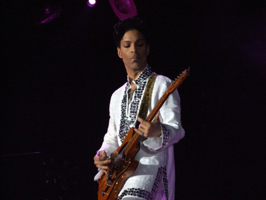 This is a photo of Prince performing at Coachella, not his Oscar Party