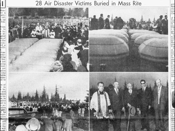 Photos and an article about the funeral for the 28 "deportees"