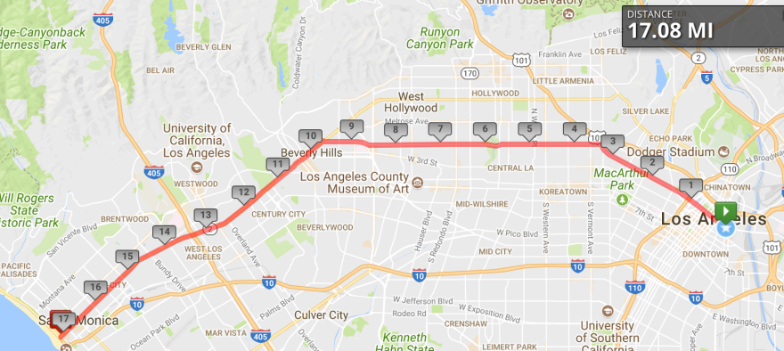 The 2017 Great LA Walk is largely along Beverly Blvd.