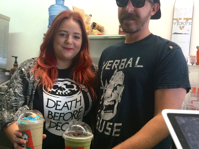 Jade and Rusty Valore, owners of Rad Coffee in Upland.