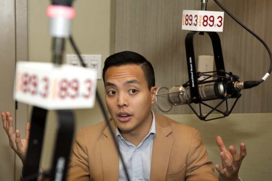 Alan Yang in the KPCC studios.