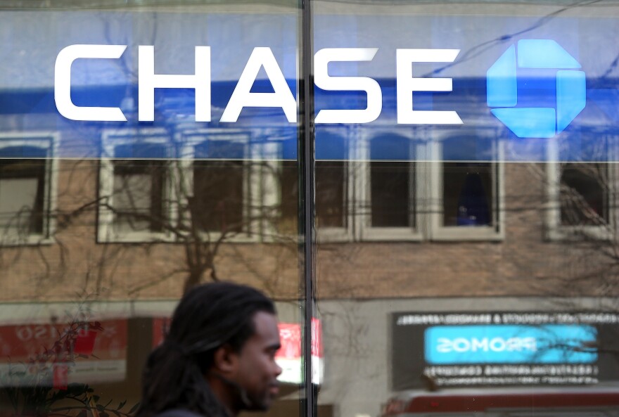 A Chase Bank sign hangs on branch office on February 20, 2013 in San Francisco, California.