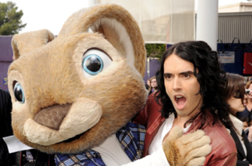 Actor Russell Brand arrives at the premiere of Universal Pictures and Illumination Entertainment's 'HOP' at CityWalk on March 27, 2011 in Universal City, California.