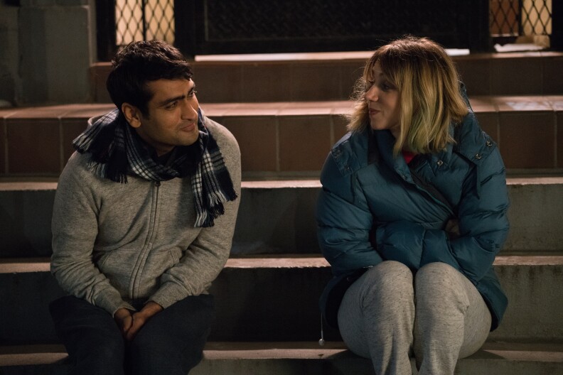 Actor Kumail Nanjiani and actor Zoe Kazan in "The Big Sick."