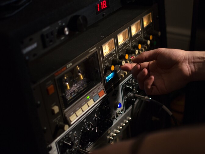 Nick Hakim at his home studio in Brooklyn, NY.