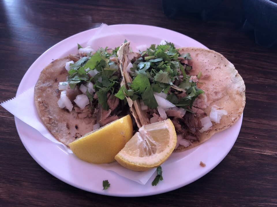 Carnitas tacos from Zamora Brothers in Boyle Heights.