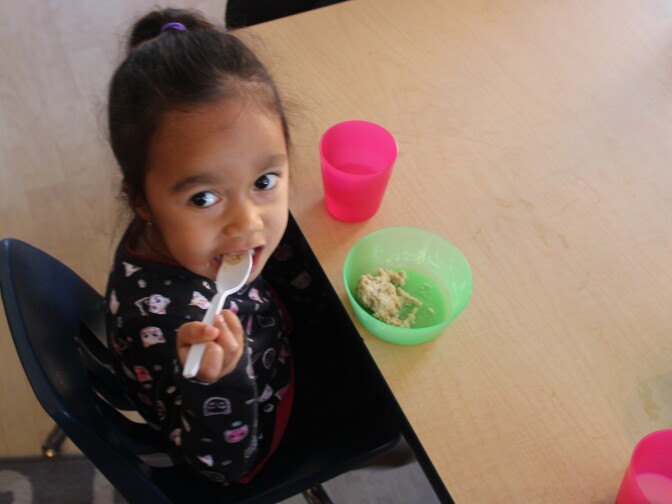 A child at home day care in Riverside.