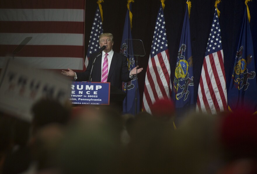 MANHEIM, PA - OCTOBER 1: Republican presidential nominee Donald Trump speaks at a campaign event on October 1, 2016 at the Spooky Nook Sports Complex in Manheim, Pennsylvania.  Recent polls show Trump's rival Hillary Clinton with a narrow lead in the state. (Photo by Jessica Kourkounis/Getty Images)