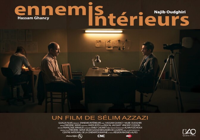 The official movie poster of Oscar nominated live action short "Ennemis Interieurs."