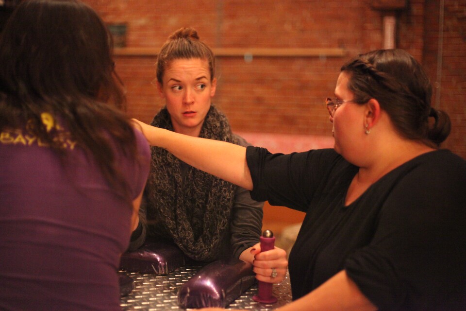 First timer Elizabeth Elson gets schooled on the basics.