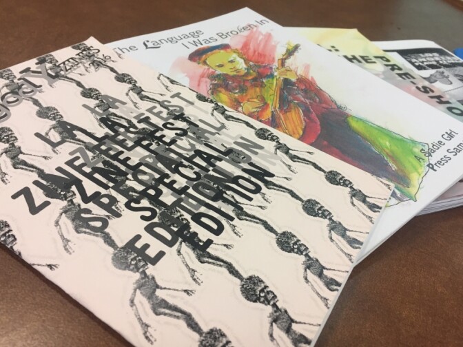 Zines from the collection at the Main Library in Long Beach.