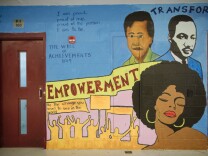 A mural on the "Wall of Achievements" at the Central Juvenile Hall in Boyle Heights.
