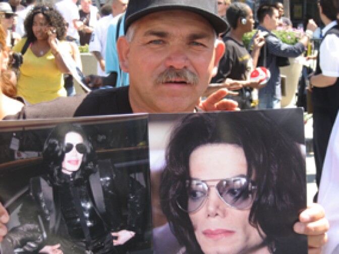 Edward Mirando of Riverside outside Staples Center