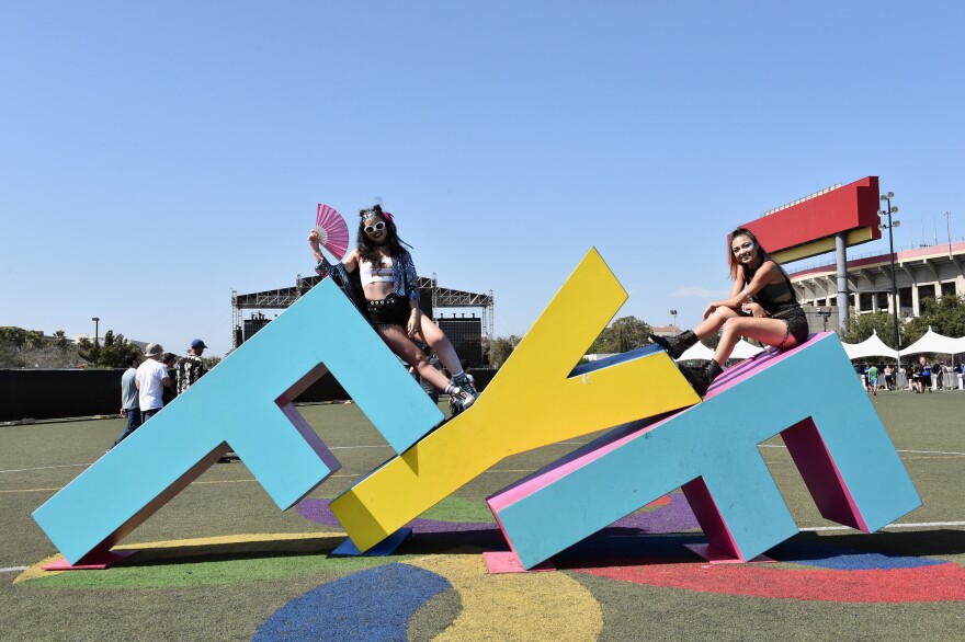 LOS ANGELES, CA - JULY 23:  Festivalgoers during day 3 of FYF 2017 on July 23, 2017 at Exposition Park in Los Angeles, California.  (Photo by Matt Cowan/Getty Images for FYF)