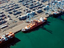 Cargo carriers at the Port of Long Beach.