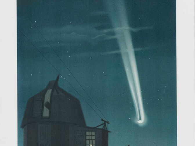 E. L. Trouvelot (1827–1895), The Great Comet of 1881, 1881, color lithograph