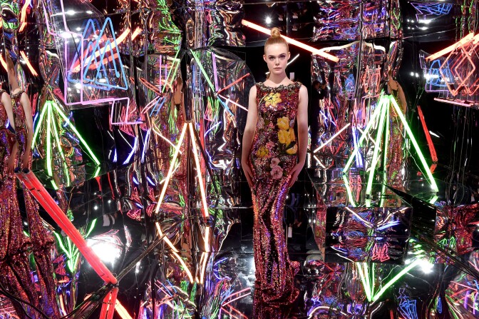 LOS ANGELES, CA - JUNE 14:  Actress Elle Fanning poses at the after party for the premiere of Amazon's "The Neon Demon" at the Hollywood Forever Cemetery on June 14, 2016 in Los Angeles, California.  (Photo by Kevin Winter/Getty Images)