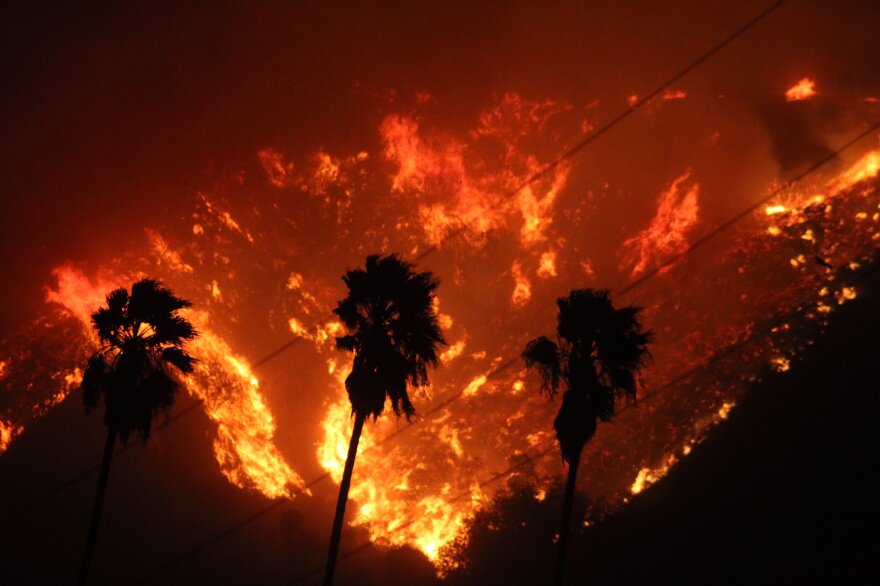 The Thomas Fire broke out Monday near Santa Paula and grew wildly to more than 48 square miles in the hours that followed, burning at least 150 structures. More than 27,000 people have been evacuated.