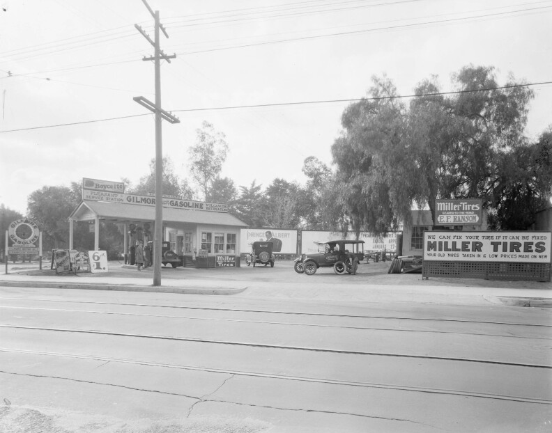 An old timey service station.