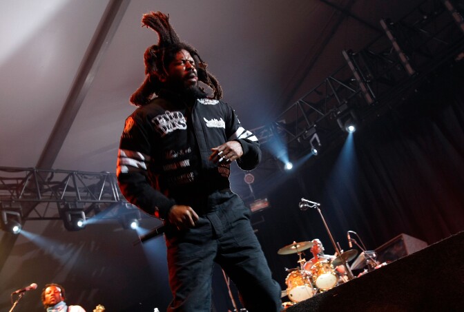 INDIO, CA - APRIL 27:  Rapper Murs performs during day 3 of the Coachella Valley Music and Arts Festival at the Empire Polo Field on April 27, 2008 in Indio, California.  (Photo by Michael Buckner/Getty Images)