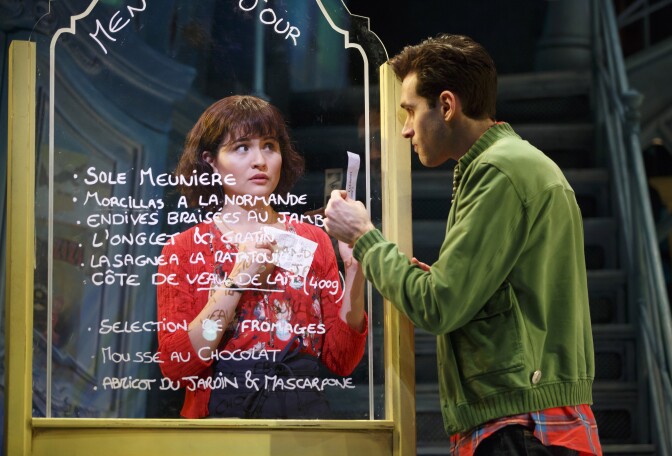 Phillipa Soo and Adam Chanler-Berat in “Amélie, A New Musical” at Center Theatre Group/Ahmanson Theatre. “Amélie, A New Musical” plays through January 15, 2017. For tickets and information, please visit CenterTheatreGroup.org or call (213) 972-4400. Contact: CTG Publicity/ (213) 972-7376/CTGMedia@ctgla.org. Photo by Joan Marcus.
