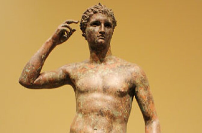 The 'Getty Bronze,' also known as the 'Victorious Youth.'