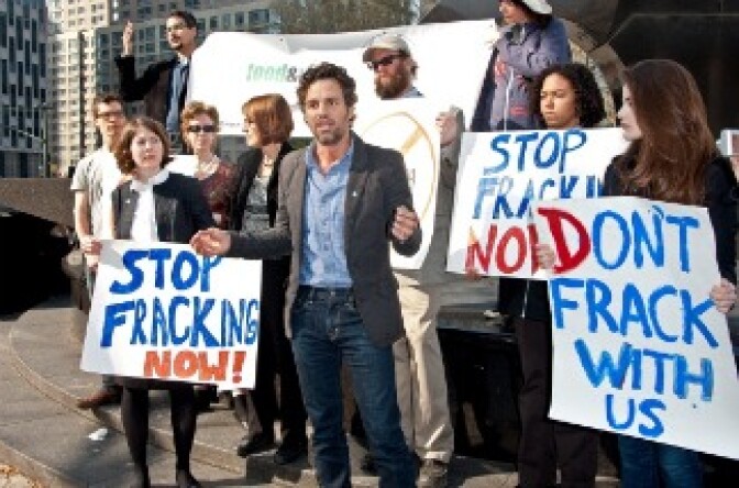 Actor/director Mark Ruffalo speaks at the Hydraulic Fracturing prevention press conference.