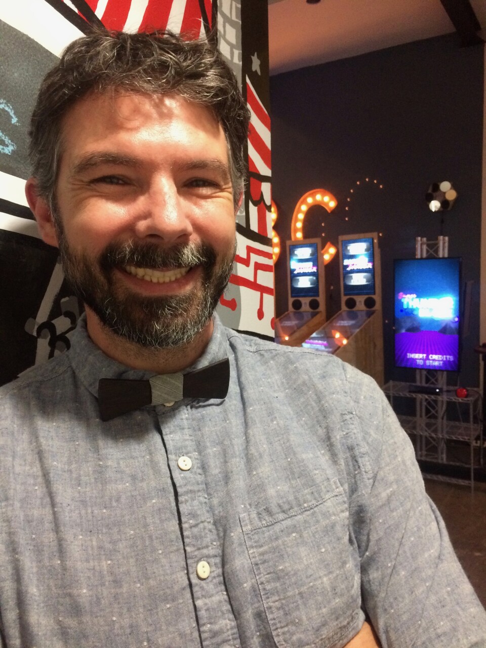Two Bit Circus co-founder Brent Bushnell’s in the Midway, the company’s game showroom which takes its name from old timey midway carnival games. Bushnell’s father, Nolan Bushnell founded Atari and Chuck-e-Cheese restaurants. 
