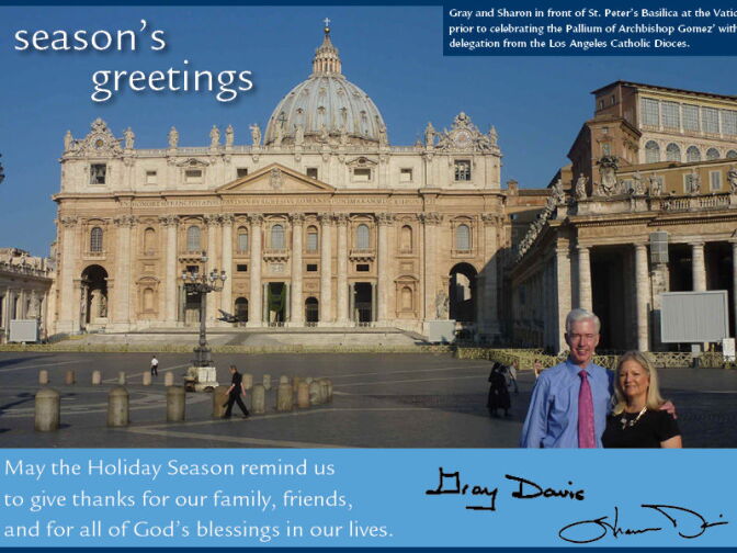 Former governor Gray Davis's holiday card, 2011