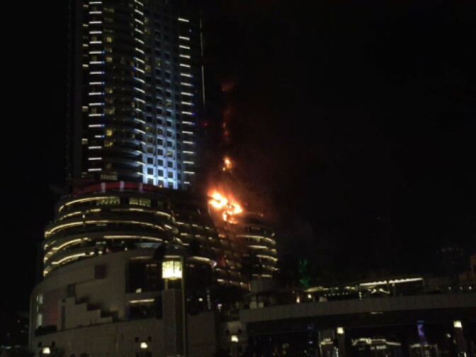 A fire at the Address hotel in downtown Dubai broke out New Year's Eve 2015. 