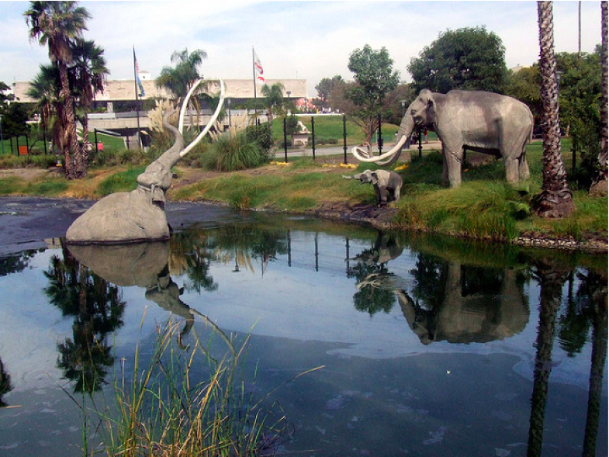 Mammoth scene at La Brea Tar Pits