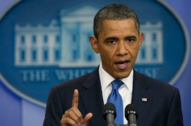U.S. President Barack Obama speaks during a news conference in the Brady Press Briefing Room at the White House in Washington, DC, July 11, 2011.