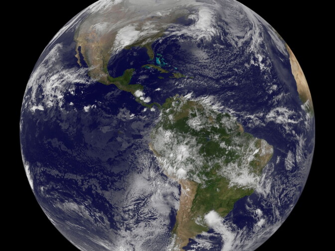 Image acquired December 22, 2011

NOAA's GOES-13 satellite captured this image of Earth on the first day of  the winter solstice, December 22, 2011 at 11:45 UTC. The GOES-13 cloud images are overlaid on a true-color NASA/MODIS map by the NASA/NOAA GOES Project at NASA's Goddard Space Flight Center in Greenbelt, Md. 

<b><a href="http://goes.gsfc.nasa.gov/" rel="nofollow">Credit: NOAA/NASA GOES Project</a></b>

<b><a href="http://www.nasa.gov/audience/formedia/features/MP_Photo_Guidelines.html" rel="nofollow">NASA image use policy.</a></b>

<b><a href="http://www.nasa.gov/centers/goddard/home/index.html" rel="nofollow">NASA Goddard Space Flight Center</a></b> enables NASA’s mission through four scientific endeavors: Earth Science, Heliophysics, Solar System Exploration, and Astrophysics. Goddard plays a leading role in NASA’s accomplishments by contributing compelling scientific knowledge to advance the Agency’s mission.

<b>Follow us on <a href="http://twitter.com/NASA_GoddardPix" rel="nofollow">Twitter</a></b>

<b>Like us on <a href="http://www.facebook.com/pages/Greenbelt-MD/NASA-Goddard/395013845897?ref=tsd" rel="nofollow">Facebook</a></b>

<b>Find us on <a href="http://instagrid.me/nasagoddard/?vm=grid" rel="nofollow">Instagram</a></b>