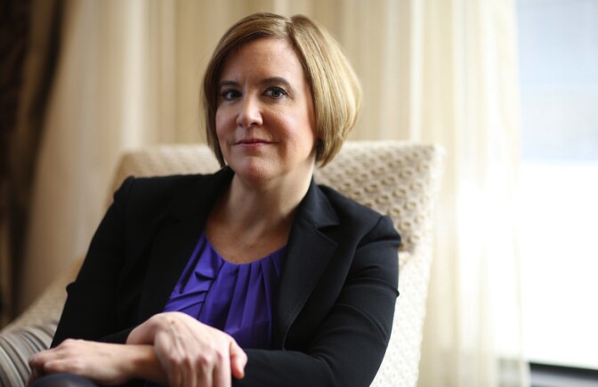 Former Chicago Tribune reporter Kim Barker in Chicago doing publicity for the movie "Whiskey, Tango, Foxtrot" based on her book, "The Taliban Shuffle," on Thursday, Feb. 18, 2016. (E. Jason Wambsgans/Chicago Tribune/TNS) 1181178 