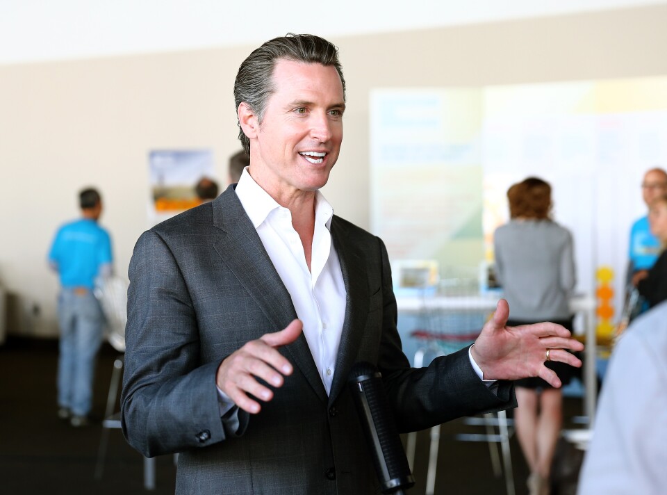 California Lt. Governor Gavin Newsom is interviewed during The New York Times Global Forum with Thomas L. Friedman at the Metreon on June 20, 2013 in San Francisco, California.
