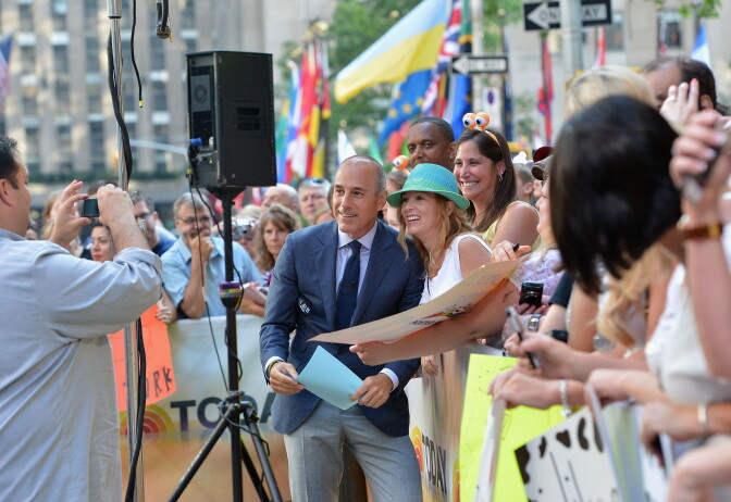 NEW YORK, NY - JULY 09:  NBC Today host Matt Lauer visits NBC's "Today" at Rockefeller Plaza on July 9, 2013 in New York City.  (Photo by Slaven Vlasic/Getty Images)