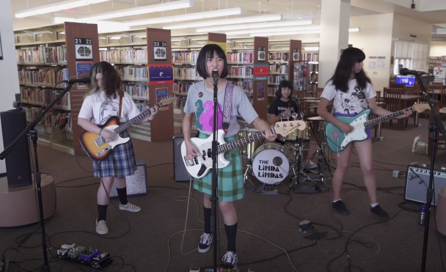 The Linda Lindas are an Asian and Latina quartet of two guitarists, a bassist and a drummer.