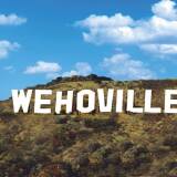 Wehoville's logo in the style of the famous Hollywood sign
