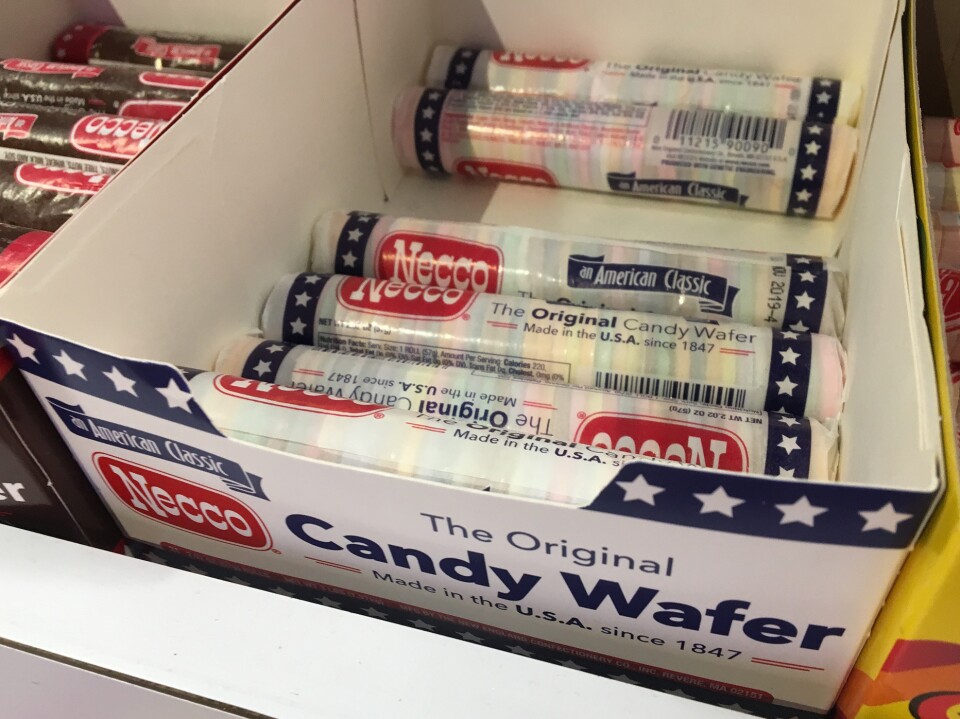 NECCO candies for sale at Sugar Heaven in Somerville, Mass. David Sapers says Sugar Heaven will buy up as many as it can if it looks like NECCO won't survive.