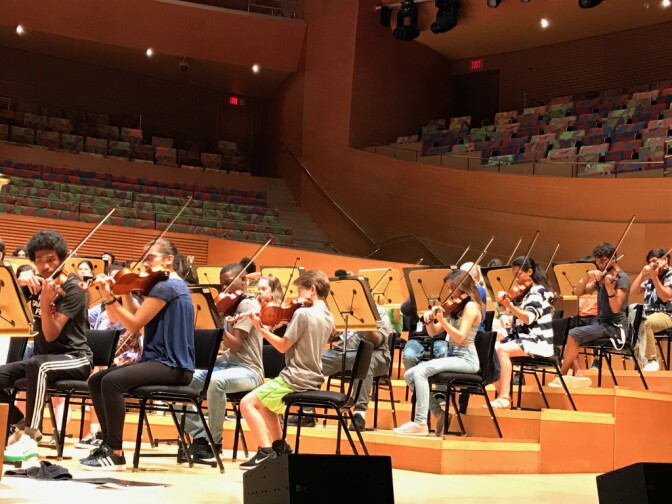 The National Take a Stand Festival Youth Orchestra at the Walt Disney Concert Hall.