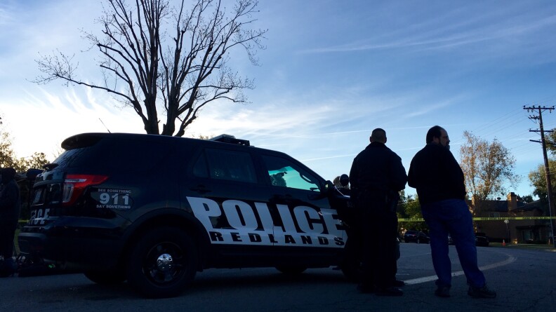 Police at the command center in San Bernardino the day after an attack at a center for the developmentally disabled left 14 dead and 17 injured.