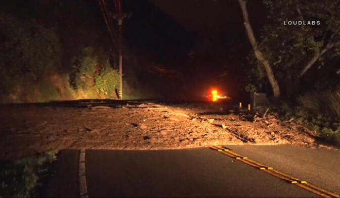 A mudslide trapped up to five cars on Thursday, March 15, 2018 in Topanga Canyon, where one person had to be rescued.