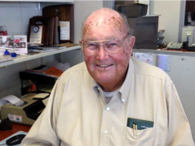 Deane Salter, 85, still works full time at Reynolds GMC Buick Isuzu in West Covina after more than half a century on the job.