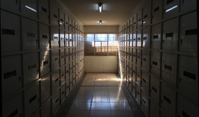 A mausoleum at the Mountain View Cemetery in Altadena.