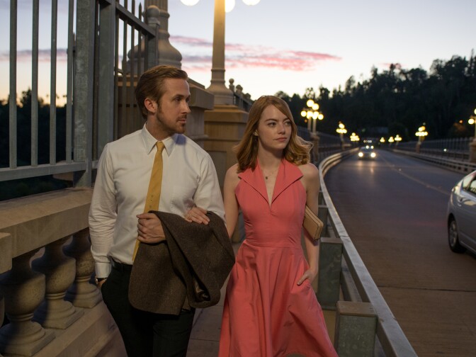 Ryan Gosling and Emma Stone star in the movie musical "La La Land." 