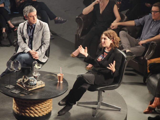 Reza Aslan interviews Jill Soloway (creator of "Transparent") on the set of his Ovation series "Rough Draft."
