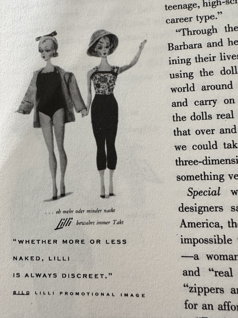 An ad for a Lilli doll says: "Whether more or less Naked, Lilli is always discreet."